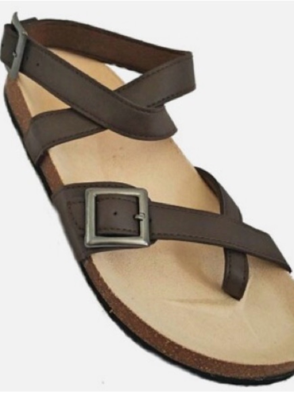 Women Minerva Molded Footbed EVA Sole Criss Cross Strap Boho Slide - Picture 2 of 5
